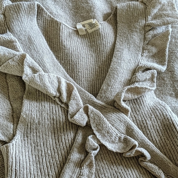 Anthro Moth Converging Roads Ruffle Sweater Dress - Picture 15 of 15